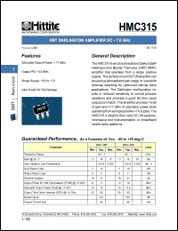 datasheet for HMC315 by 