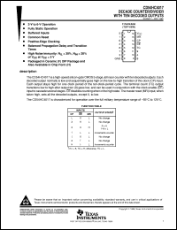 datasheet for CD54HC4017F3A by Texas Instruments