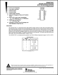 datasheet for CD54HCT4017F3A by Texas Instruments