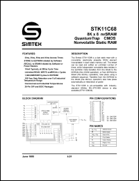 datasheet for STK11C68-P25 by 