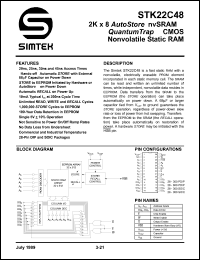 datasheet for STK22C48-P25I by 