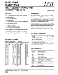 datasheet for IS41LV16105-60KI by 