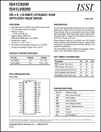 datasheet for IS41LV8200-50JI by 