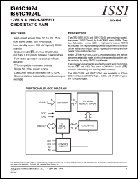 datasheet for IS61C1024L-20J by 