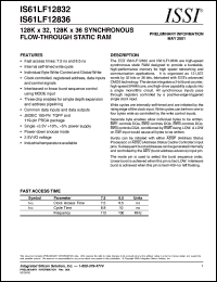 datasheet for IS61LF12836-8.5TQ by 