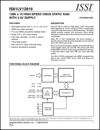 datasheet for IS61LV12816-8B by 