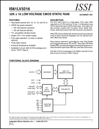 datasheet for IS61LV3216-10K by 