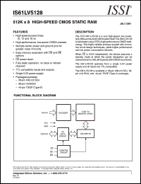 datasheet for IS61LV5128-15T by 