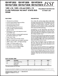 datasheet for IS61NF12836-8.5TQ by 