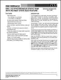 datasheet for IS61NW6432-5PQ by 