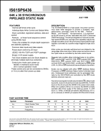 datasheet for IS61SP6436-6TQ by 