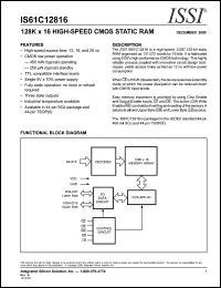 datasheet for IS61C12816-20K by 