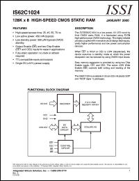 datasheet for IS62C1024-70T by 