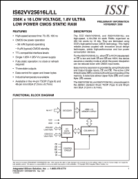 datasheet for IS62VV25616LL-85MI by 