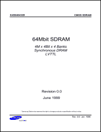 datasheet for K4S640432D-TC/L75 by Samsung Electronic