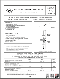 datasheet for 1.5KE6.8A by 