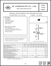 datasheet for FR605 by 