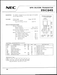 datasheet for 2SC945 by NEC Electronics Inc.