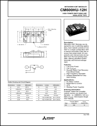 datasheet for CM600HU-12H by Mitsubishi Electric Corporation, Semiconductor Group