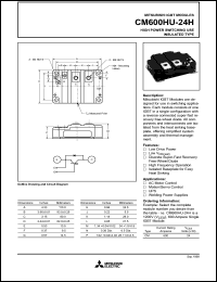 datasheet for CM600HU-24H by Mitsubishi Electric Corporation, Semiconductor Group