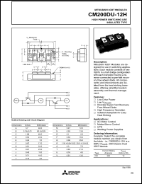 datasheet for CM200DU-12H by Mitsubishi Electric Corporation, Semiconductor Group