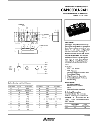 datasheet for CM100DU-24H by Mitsubishi Electric Corporation, Semiconductor Group