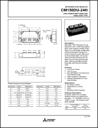 datasheet for CM150DU-24H by Mitsubishi Electric Corporation, Semiconductor Group