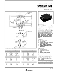 datasheet for CM75BU-12H by Mitsubishi Electric Corporation, Semiconductor Group