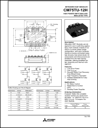 datasheet for CM75TU-12H by Mitsubishi Electric Corporation, Semiconductor Group