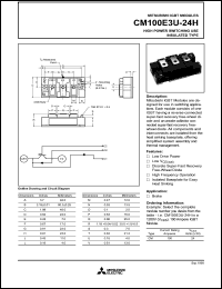 datasheet for CM100E3U-24H by Mitsubishi Electric Corporation, Semiconductor Group