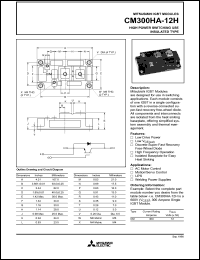 datasheet for CM300HA-12H by Mitsubishi Electric Corporation, Semiconductor Group