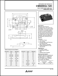datasheet for CM600HA-12H by Mitsubishi Electric Corporation, Semiconductor Group