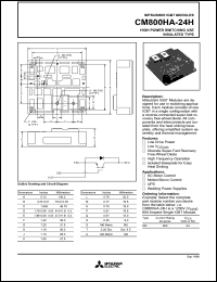 datasheet for CM800HA-24H by Mitsubishi Electric Corporation, Semiconductor Group