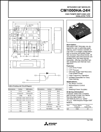 datasheet for CM1000HA-24H by Mitsubishi Electric Corporation, Semiconductor Group