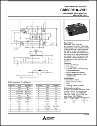 datasheet for CM600HA-28H by Mitsubishi Electric Corporation, Semiconductor Group