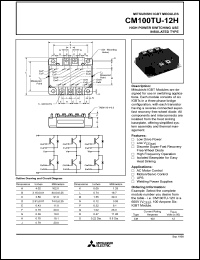 datasheet for CM100TU-12H by Mitsubishi Electric Corporation, Semiconductor Group