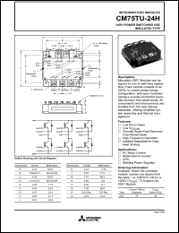 datasheet for CM75TU-24H by Mitsubishi Electric Corporation, Semiconductor Group