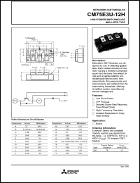 datasheet for CM75E3U-12H by Mitsubishi Electric Corporation, Semiconductor Group