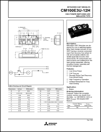 datasheet for CM100E3U-12H by Mitsubishi Electric Corporation, Semiconductor Group