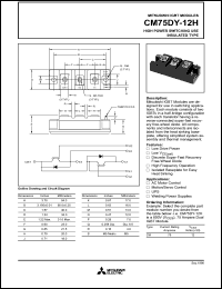 datasheet for CM75DY-12H by Mitsubishi Electric Corporation, Semiconductor Group