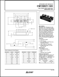 datasheet for CM150DY-12H by Mitsubishi Electric Corporation, Semiconductor Group