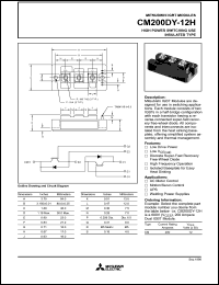 datasheet for CM200DY-12H by Mitsubishi Electric Corporation, Semiconductor Group