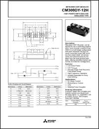 datasheet for CM300DY-12H by Mitsubishi Electric Corporation, Semiconductor Group