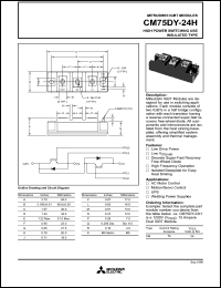 datasheet for CM75DY-24H by Mitsubishi Electric Corporation, Semiconductor Group