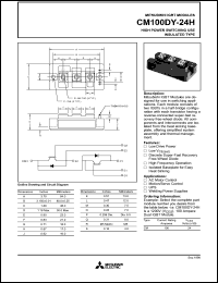 datasheet for CM100DY-24H by Mitsubishi Electric Corporation, Semiconductor Group