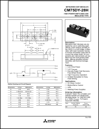 datasheet for CM75DY-28H by Mitsubishi Electric Corporation, Semiconductor Group