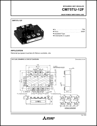 datasheet for CM75TU-12F by Mitsubishi Electric Corporation, Semiconductor Group