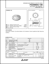 datasheet for FD2000DU-120 by Mitsubishi Electric Corporation, Semiconductor Group