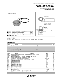 datasheet for FG2000FX-50DA by Mitsubishi Electric Corporation, Semiconductor Group