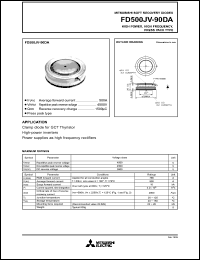 datasheet for FD500JV-90DA by Mitsubishi Electric Corporation, Semiconductor Group